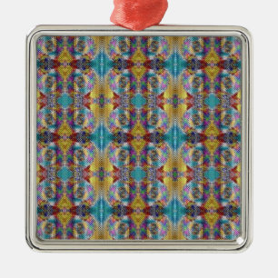 Quilted Design Metal Tree Decoration