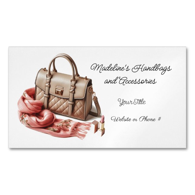 Quilted Designer Handbag Accessory Business Card (Front)