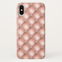 Quilted Diamond Sparkly Rose Gold Pink Luxury