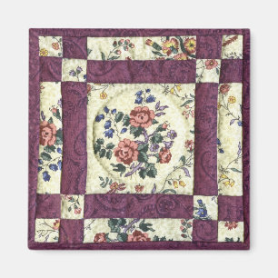 Quilted Floral Magnet