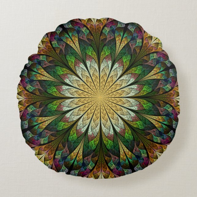 Quilted Flower Round Cushion (Front)