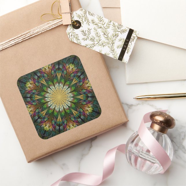 Quilted Flower Square Sticker (Gifting)