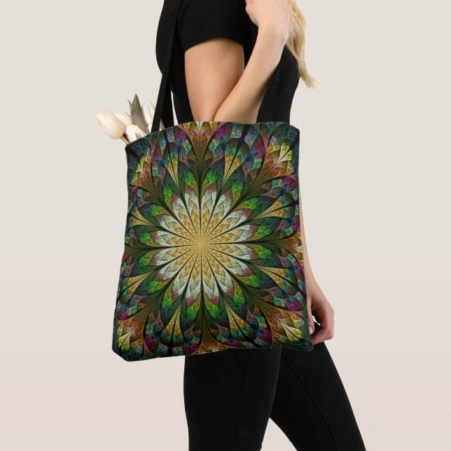 Quilted Flower Tote Bag (Close Up)