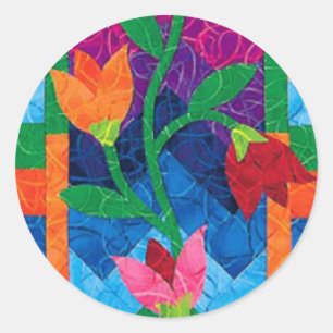 Quilted Flowers Sticker