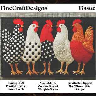Quilted Fun Country Hens & Roosters EN2L Decoupage Tissue Paper