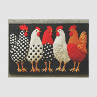 Quilted Fun Country Hens & Roosters EN2L Decoupage Tissue Paper