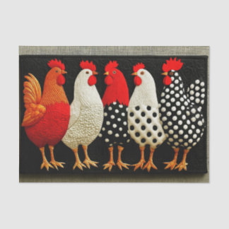 Quilted Fun Country Hens & Roosters EN2R Decoupage Tissue Paper