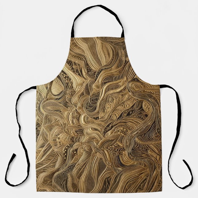 Quilted Gold Abstract Design Apron (Front)