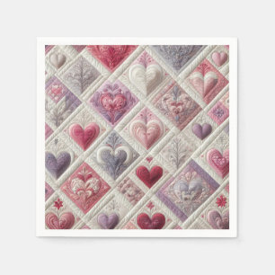 Quilted Heart Design Napkin