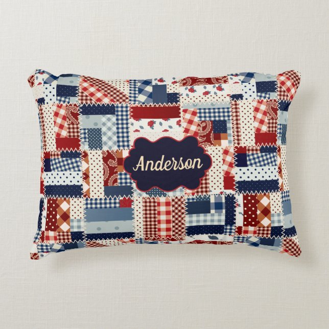 Quilted Look Throw Pillow (Front)