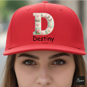 Quilted Patchwork Initial Letter D Nursery Trucker Hat