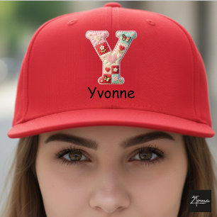 Quilted Patchwork Initial Letter Y Nursery Trucker Hat