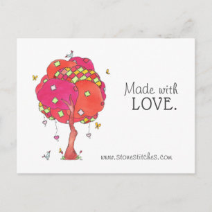 Quilted Patchwork Made with Love Advertising Card