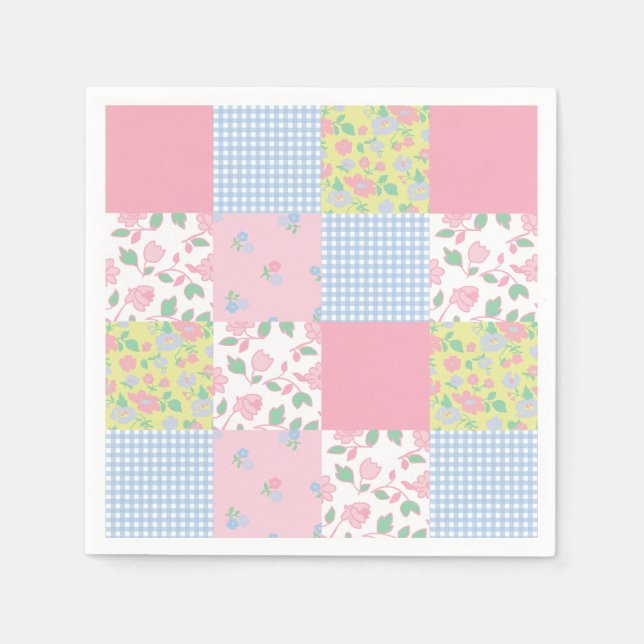 Quilted Patchwork Party Napkins (Front)