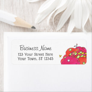 Quilted Patchwork Tree Design Return Address Label
