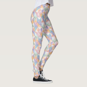 Quilted Patchwork Triangles in Peach Lavender and  Leggings
