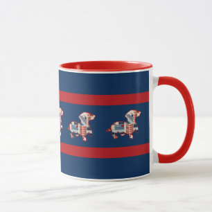 Quilted Patriotic Dachshund  Mug