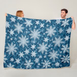 Quilted Pattern Blue and White Snowflakes Fleece Blanket<br><div class="desc">Quilted Pattern Blue and White Snowflakes</div>
