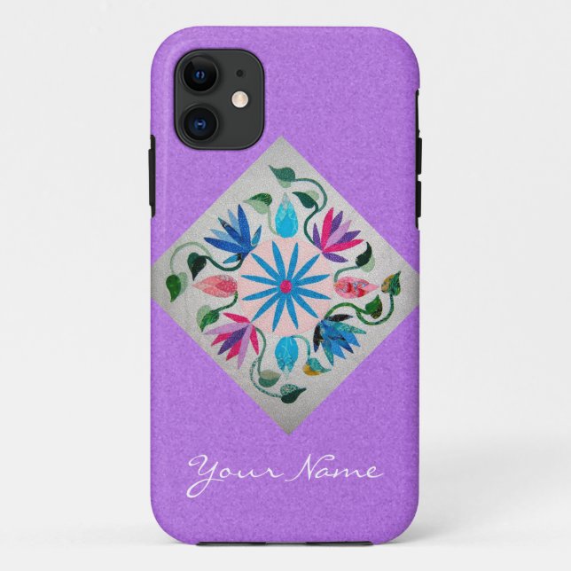 Quilted Personalised iPhone 5S and 5 Case (Back)