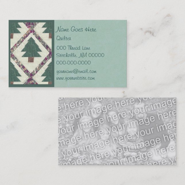 Quilted Pine Tree Business Card (Front/Back)