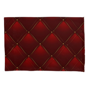 Quilted Red Gold Thread Background Pillowcase
