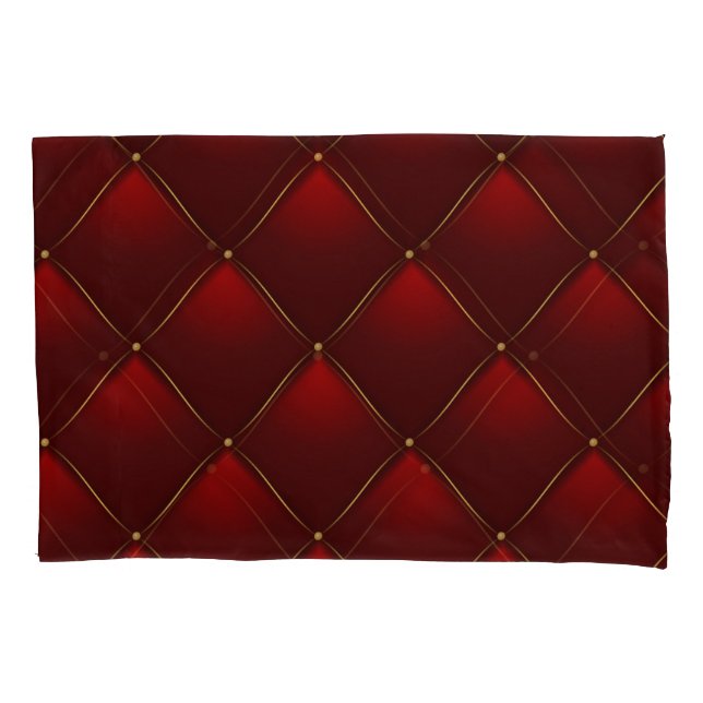 Quilted Red Gold Thread Background Pillowcase (Front)
