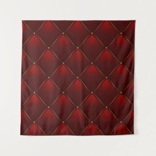 Quilted Red Gold Thread Background Tapestry