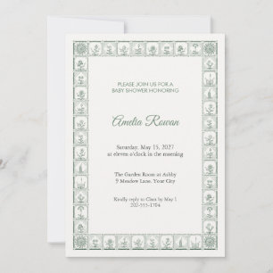 Quilted Sampler Baby Shower Invitation