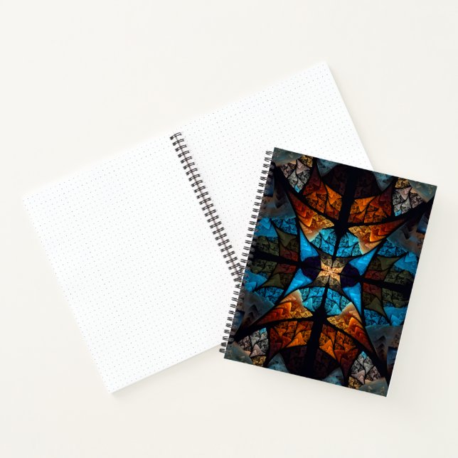 Quilted Star Abstract in Blues Notebook (Inside)