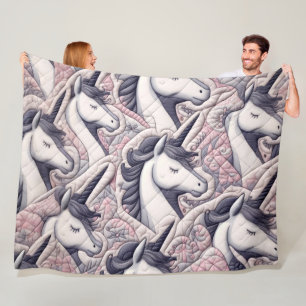 Quilted Unicorn Fleece Blanket