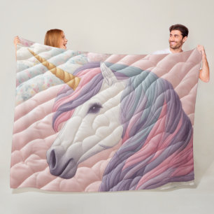 Quilted Unicorn Fleece Blanket