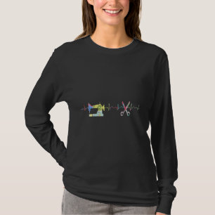 Quilter Heartbeat Quilting Sewing Machine Image Qu T-Shirt