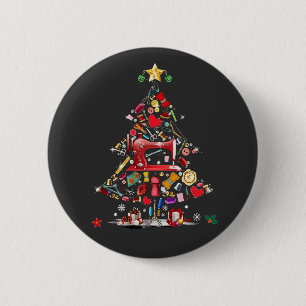 Quilter Merry Christmas Tree Quilt Block Quilting 6 Cm Round Badge