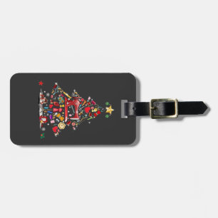 Quilter Merry Christmas Tree Quilt Block Quilting Luggage Tag