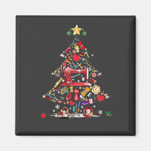 Quilter Merry Christmas Tree Quilt Block Quilting Magnet