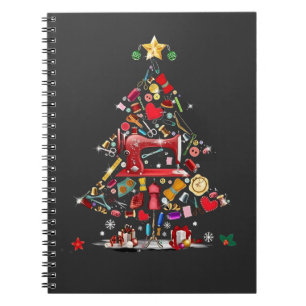 Quilter Merry Christmas Tree Quilt Block Quilting  Notebook