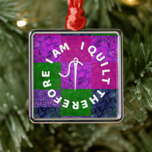 Quilter Mum Grandma quilting fabric patchwork Metal Ornament