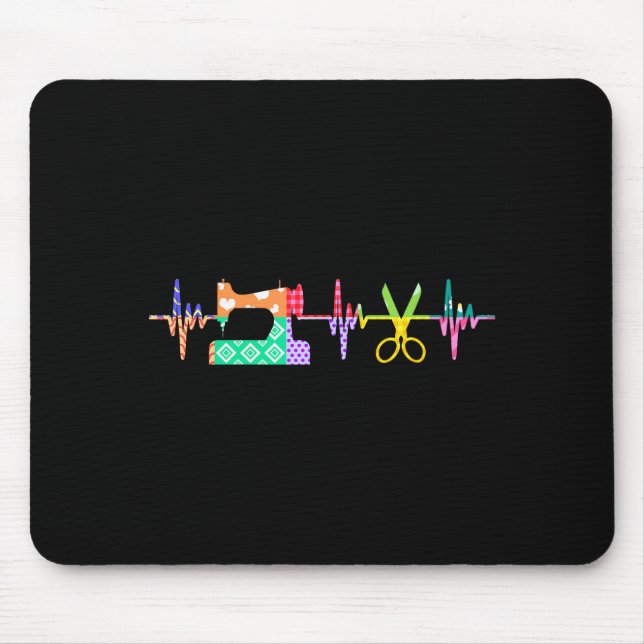 Quilter Sewing Heartbeat For Quilting Lover Mm  Mouse Pad (Front)