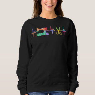 Quilter Sewing Heartbeat For Quilting Lover MM  Sweatshirt