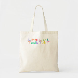 Quilter Sewing Heartbeat For Quilting Lover MM Tote Bag