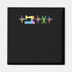 Quilter Sewing Heartbeat - Quilting Lover Magnet