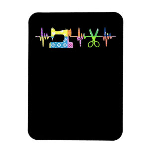 Quilter Sewing Heartbeat - Quilting Lover Magnet