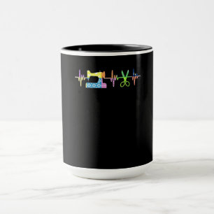 Quilter Sewing Heartbeat - Quilting Lover Mug
