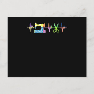 Quilter Sewing Heartbeat - Quilting Lover Postcard