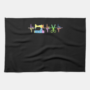 Quilter Sewing Heartbeat - Quilting Lover Tea Towel