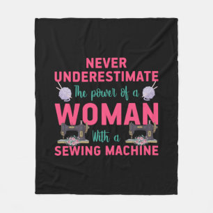 Quilter The Power Of A Woman With A Sewing Machine Fleece Blanket