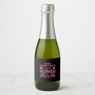 Quilter The Power Of A Woman With A Sewing Machine Sparkling Wine Label