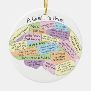Quilter's Brain Ceramic Tree Decoration