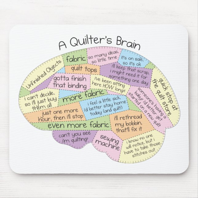 Quilter's Brain Mouse Pad (Front)