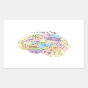 Quilter's Brain Rectangular Sticker